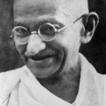 A close up image of Mahatma Gandhi Ji
