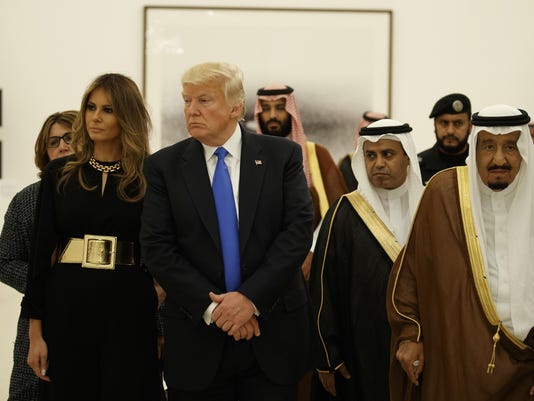 The image of Donald Trump with his wife and others